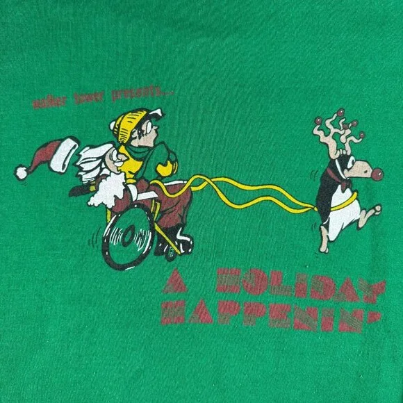 Vintage Christmas Sweatshirt XL Walker Tower Oklahoma University Sooners 80s - Picture 9 of 10